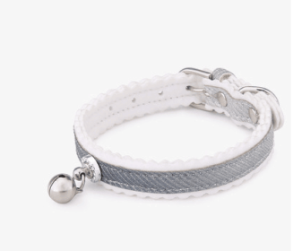 Shimmering Silver Pet Traction Collar With Gradient Design