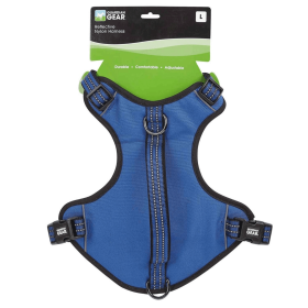 Guardian Gear Reflective Nylon Dog Harness - Large Blue for Comfortable Secure Handling