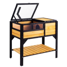 VEVOR Wooden Tortoise House Tortoise Habitat Indoor & Outdoor for Lizards Snakes