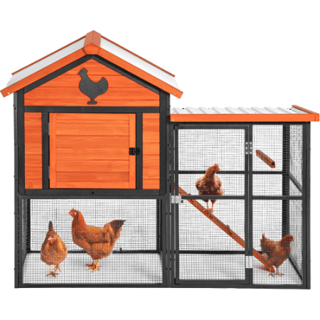 Durable Wood And Iron Chicken Coop With Runway And Waterproof Roof, Suitable For 5-7 Chickens, Built-in Nesting Box Durable Wood And Iron Chicken Coop With Runway And Waterproof Roof, Suitable For 5-7 Chickens, Built-in Nesting Box