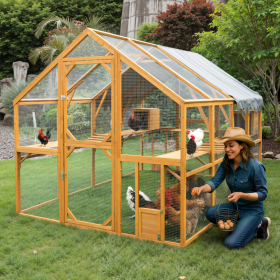 Outdoor Cat House Cat Enclosures 110 Large Kitten Playpen With Platforms,Upgrad (Color: Yellow)