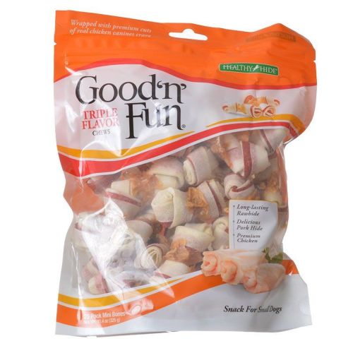 Healthy Hide Good 'n' Fun Triple Flavor Bones  Beef, Pork & Chicken